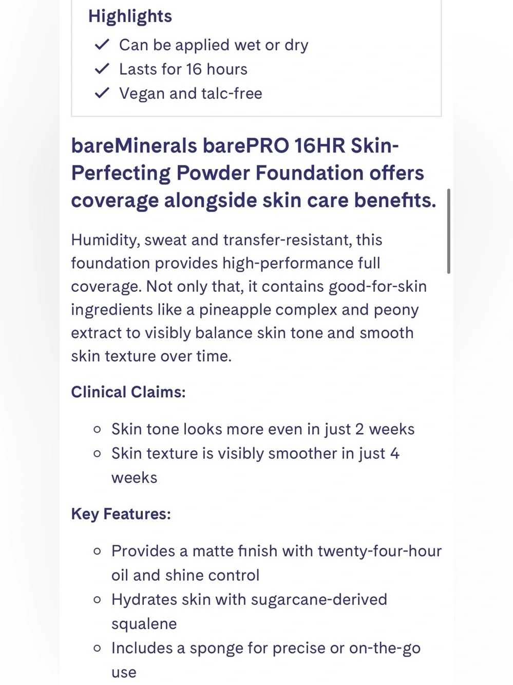 NEW bareMinerals barePRO 16HR Skin-Perfecting Powder Foundation- Deep 55 Neutral